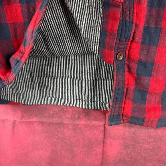 ORIGINALS BY JACK & JONES MEN'S FLANEL LONG SLEEVE PLAID SHIRT RED & BLACK "S" - Picture 9 of 14